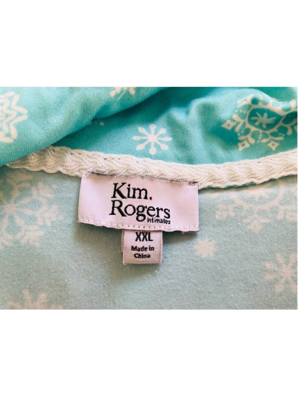 XXL Kim Rogers PJ Set Lush Luxe Snow Flake Print Grandmacore Apres Ski Stretchy - Picture 4 of 12